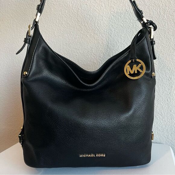 MICHAEL KORS Black Hobo Shoulder Bag Fulton Mercer Bedford Tote - Picture 1 of 14